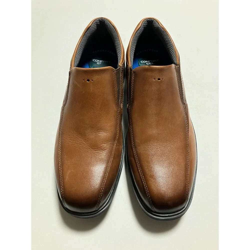 Nunn Bush Mens Kore Slip On Loafer 7.5M Brown Leather Comfort Gel 84945-221